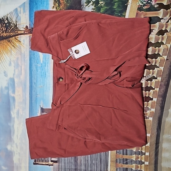 Lauren Conrad Pleated Tie Front Trousers Pants Size 16 NWT - Picture 3 of 6